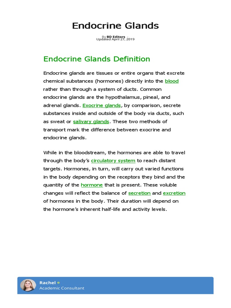 Endocrine Glands Definition Examples Function Biology Dictionary