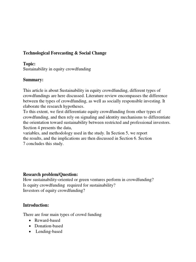 Technological Forecasting & Social Change Topic | PDF | Investor ...