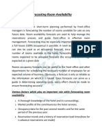 Various Factors Which Play An Important Role While Forecasting Room Availability