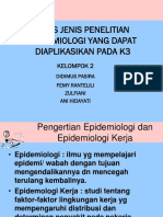 JENIS PENELITIAN EPIDEMIOLOGI UNTUK K3