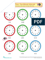 Telling Time Five Minutes Draw PDF