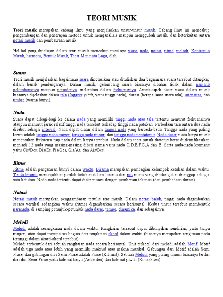 Istilah Istilah Dalam Musik