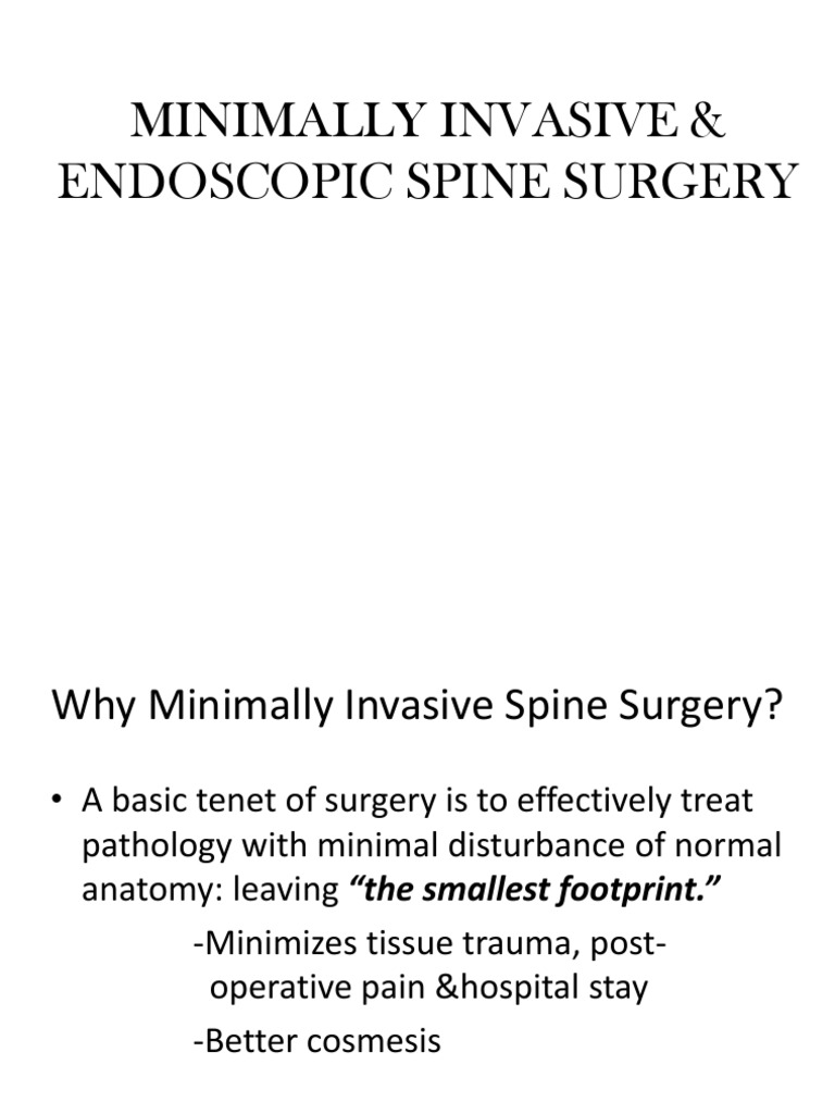 Minimally Invasive & Endoscopic Spine Surgery PDF Vertebral Column