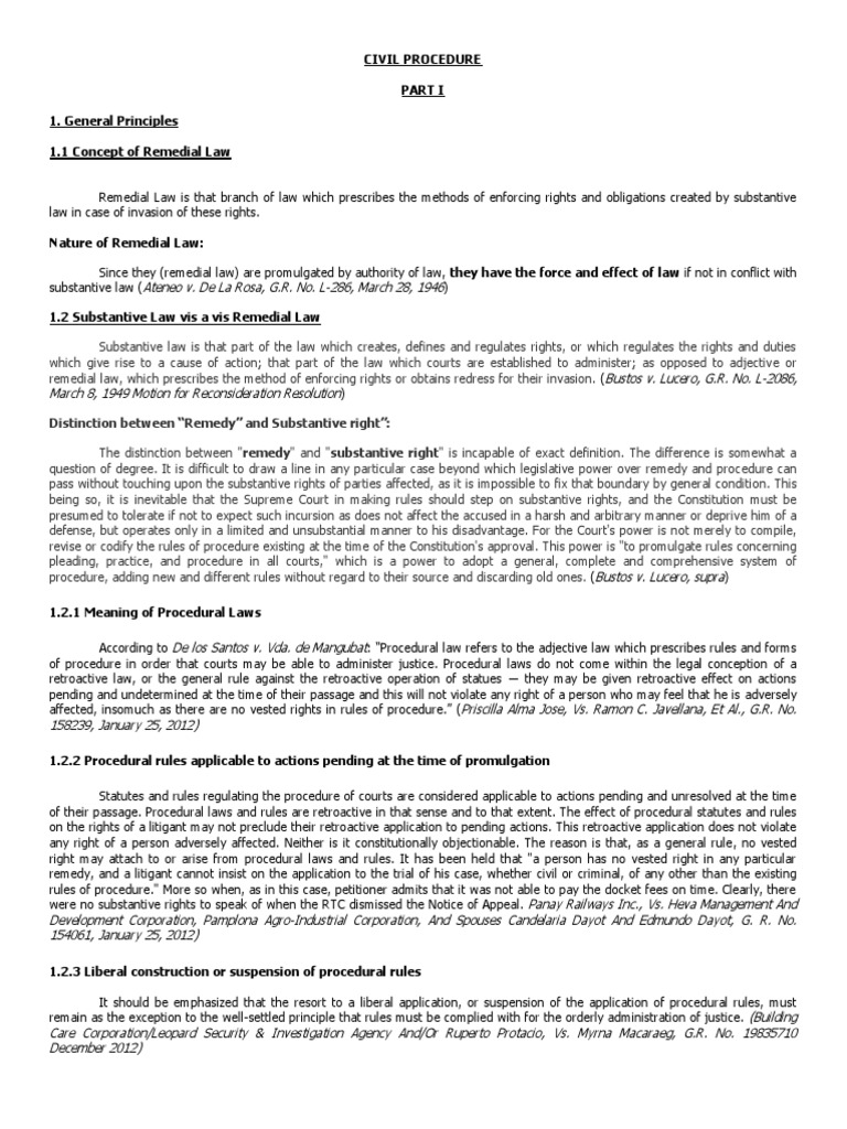 CIVIL PROCEDURE Final PALS REM PDF Jurisdiction Mandamus