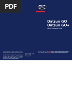 Datsun (2016) - GO & GO+ - QUICK REFERENCE GUIDE