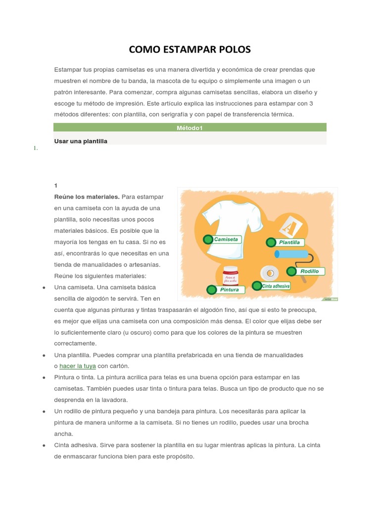 Como Estampar Polos | PDF | Impresora (Computación) | Pinturas, image size:768x1024