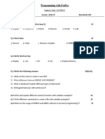 Programming With Foxpro: Time: 3 Hrs. Session - 2018-19 Max - Marks:100