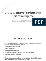 BHATIA Battery of Performance Test of Intelligence