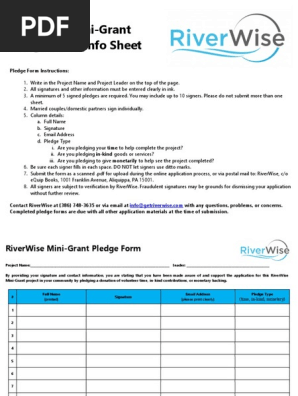 Community Pledge Form