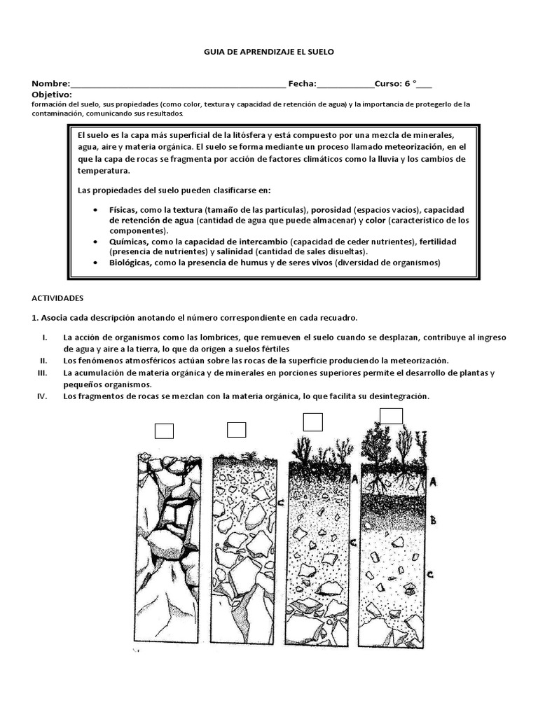 Guia de Aprendizaje Sobre Suelo 6 Basico Erosión Suelo