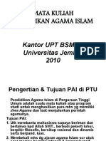 Mata Kuliah Pendidikan Agama Islam: Kantor Upt Bsmku Universitas Jember 2010