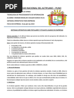 TIPO DE SISTEMAS OPERATIVOS 