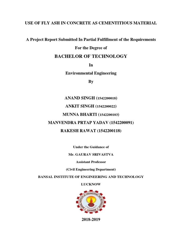 Fly Ash as Cement Replacement in Concrete | PDF | Fly Ash | Cement