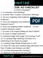 Facebook Ad Checklist by Deepak