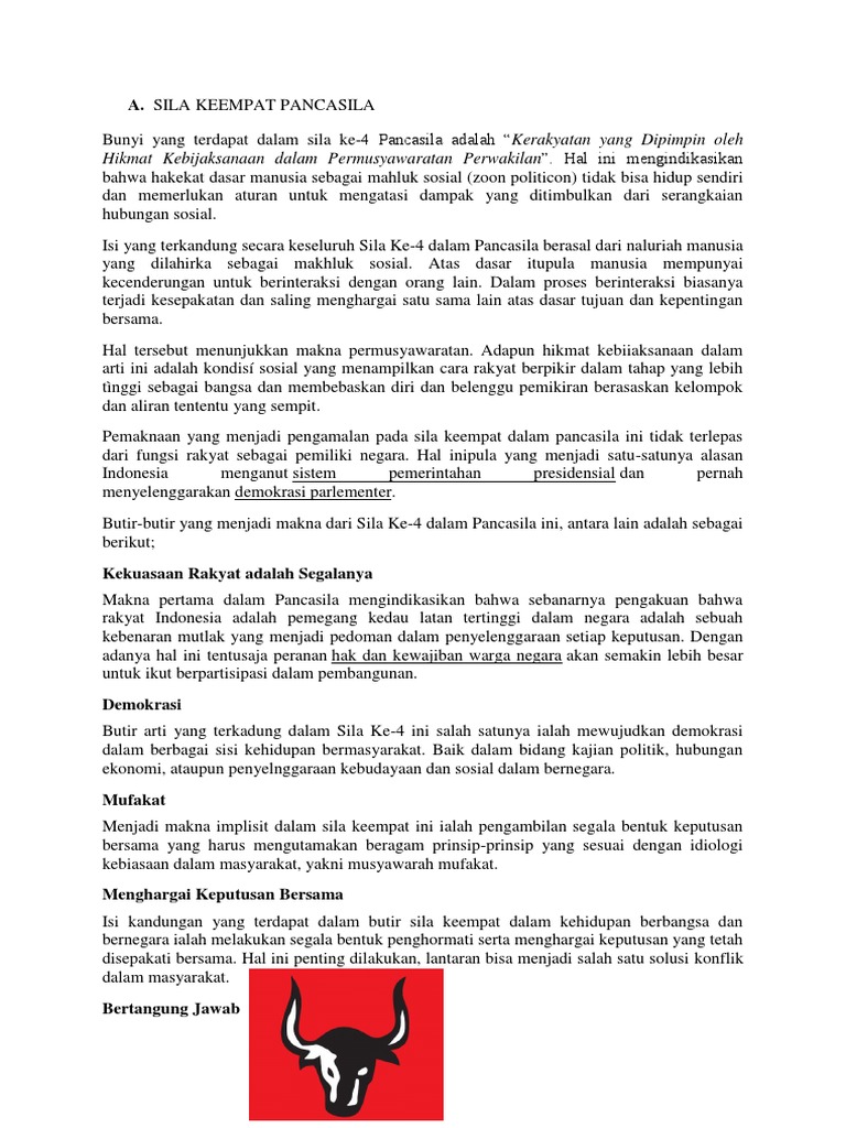 Materi Pancasila Sila Keempat Pancasila