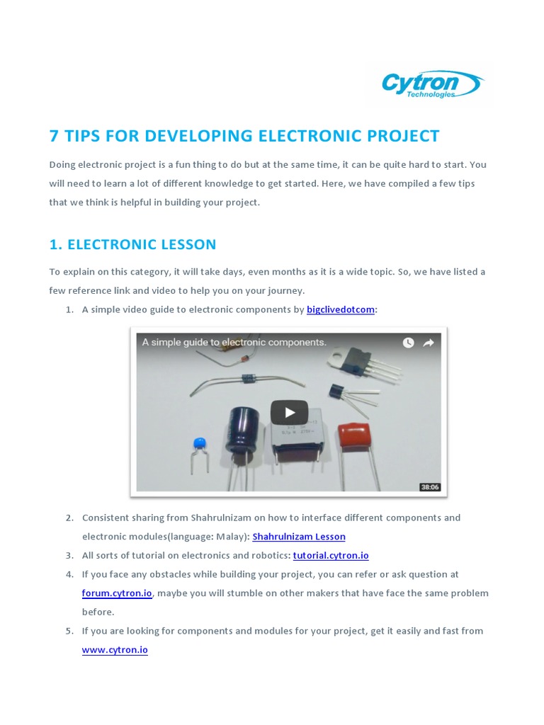 7 Tips For Developing Electronic Project | PDF | Arduino | Printed ...