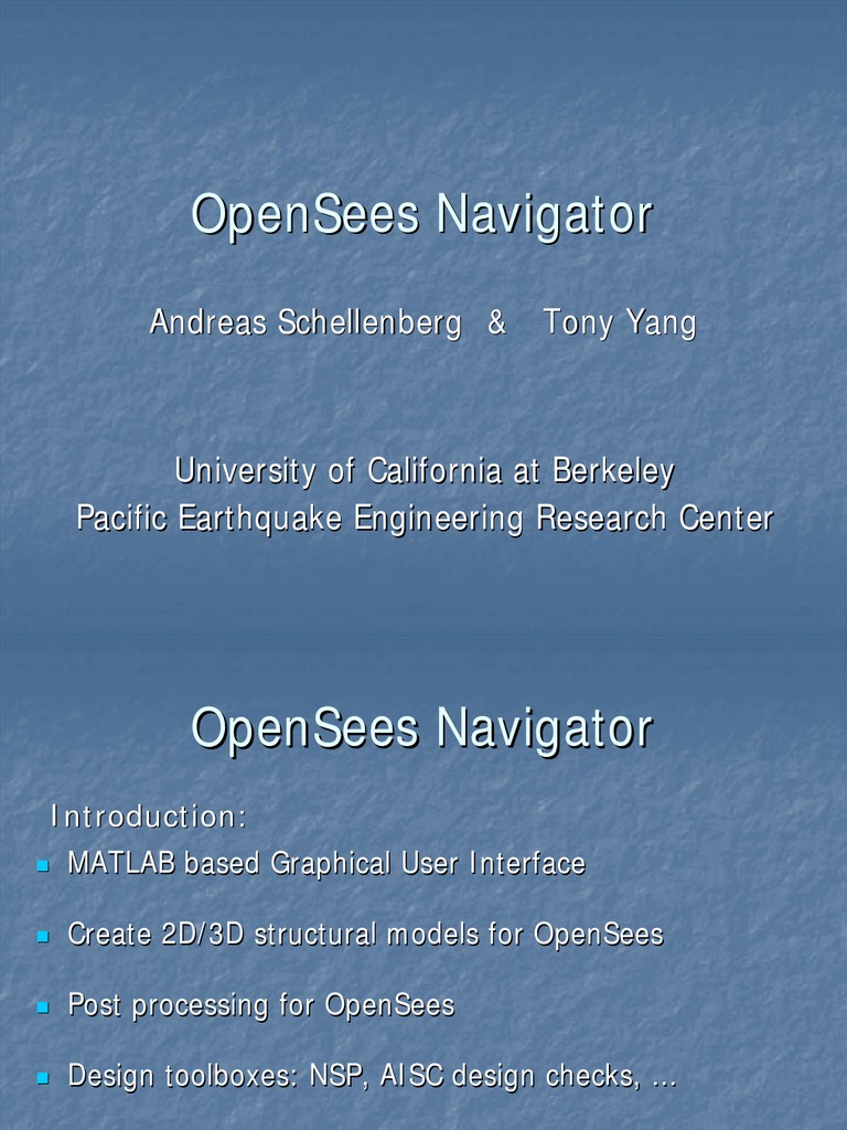 OpenSees Navigator Overview | PDF | Beam (Structure) | Column