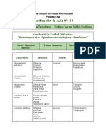 Séptimos Básicos - Planificación Educación Tecnológica - Unidad 01 Relaciones Entre El Producto y El Ambiente