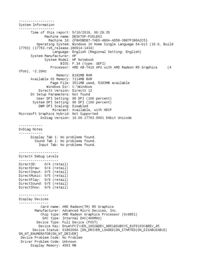 AMD Radeon R5 Graphics Report | PDF | Device Driver | Usb