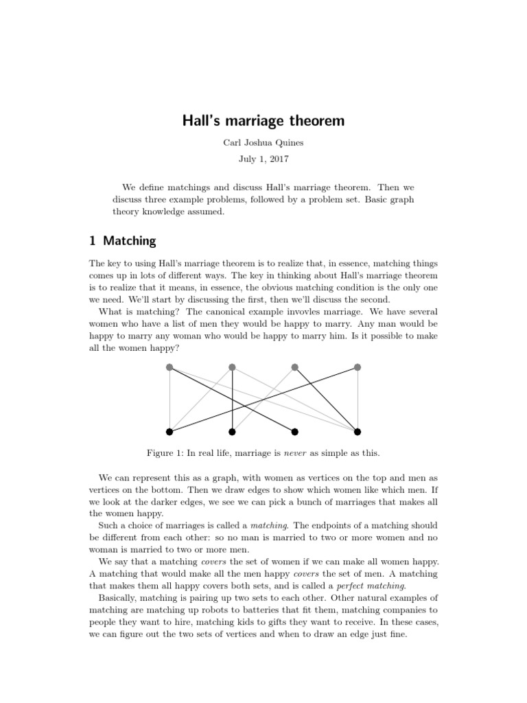 Hall s marriage theorem 1 matching pdf discrete mathematics