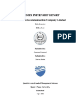 Summer Internship Report Pakistan Telecommunication Company Limited
