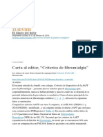 Carta Al Editor, "Criterios de Fibromialgia