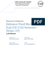 Advance Fluid Mechanics Lab (CE 214) Semester-4 (Spr-19)