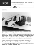 Autor de O Pequeno Príncipe Era Piloto, Voou No Brasil e Morreu Em Acidente -Todos a Bordo - UOL