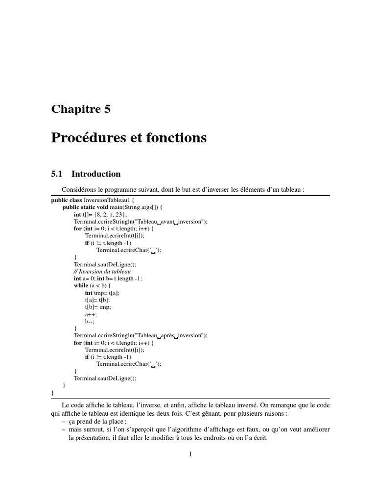 Optimisation de Code avec Procédures Java | PDF | Java (Langage de ...