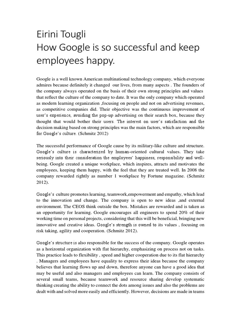 Why Google Is So Successful? | PDF | Innovation | Organizational Culture