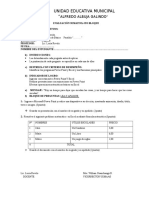 Evaluacion 4to Bloque para 4to de Basica