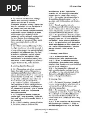 TOEIC Skills Mastery Answer Key | PDF | Question | Verb