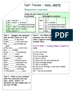 Simple Past Tense Exercises For Beginners Part 1 WAS WERE