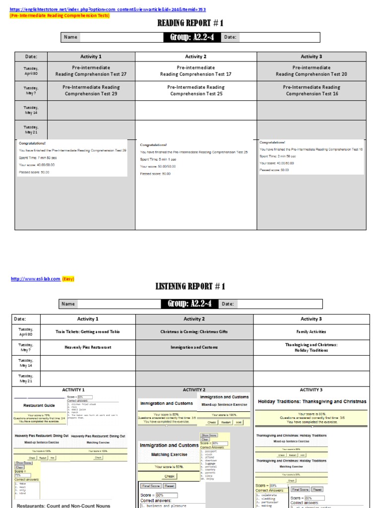 A2.2-4 RL Reports Format | PDF