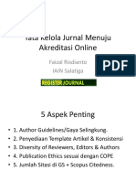 Tata Kelola Jurnal Menuju Akreditasi Online SINTA 2