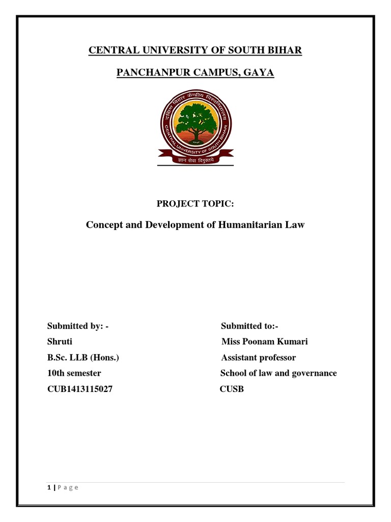 International Humanitarian Law Project PDF International