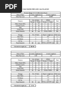 Cold Water Pipe Line Calculation