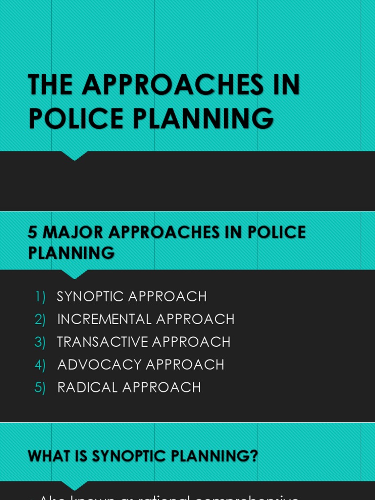 Approaches to Police Planning | PDF | Police | Cognition