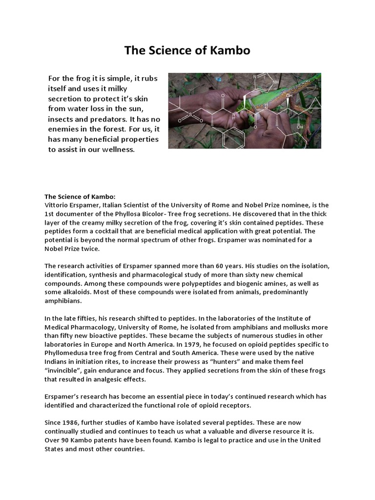 The Science of Kambo | PDF | Biology | Medical Specialties