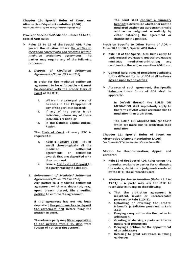 Chapter 2 Handouts ADR 3 | PDF | Alternative Dispute Resolution ...