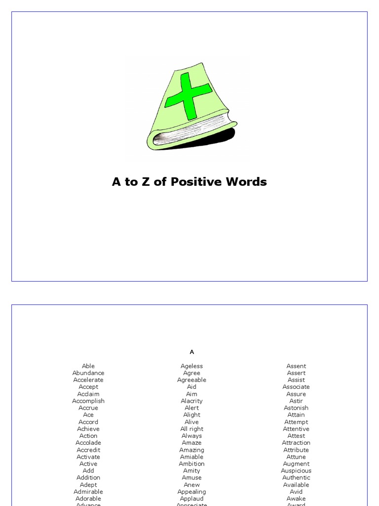 A to Z Positive Words List | PDF | Mind | Cognitive Science