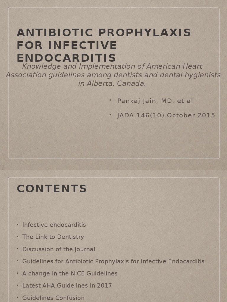 Antibiotic Prophylaxis PDF Preventive Healthcare Dentistry