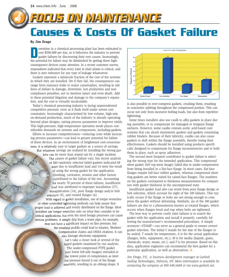 Causes & Costs of Gasket Failure PDF Mechanical Engineering Materials
