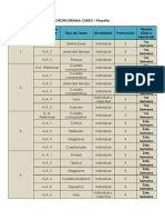 Cronograma de Actividades Filosofía