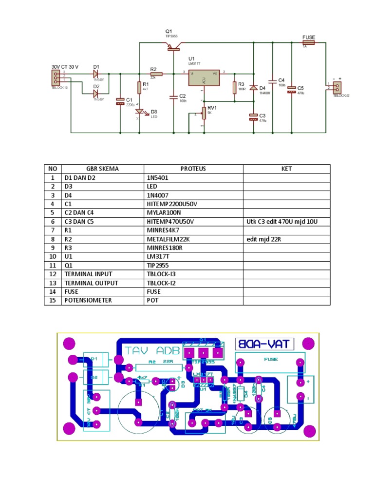 LM317 Variable Power Supply Circuit | PDF