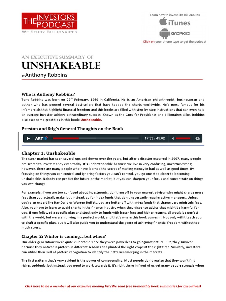 Unshakeable Tony Robbins Pdf Pdf Stock Market Investing