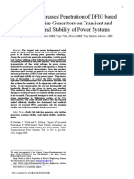 Impact of Increased Penetration of DFIG Based Wind Turbine Generators On Transient and Small Signal Stability of Power Systems