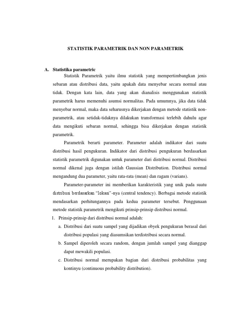 Statistik Parametrik Dan Non Parametrik