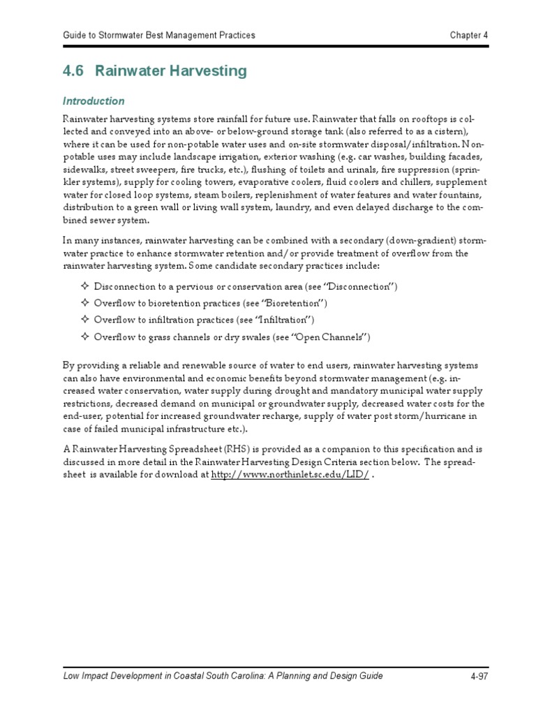 Rainwater Harvesting Guide SC Coastal | PDF | Storm Drain | Stormwater