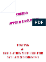 Evaluation and Testing